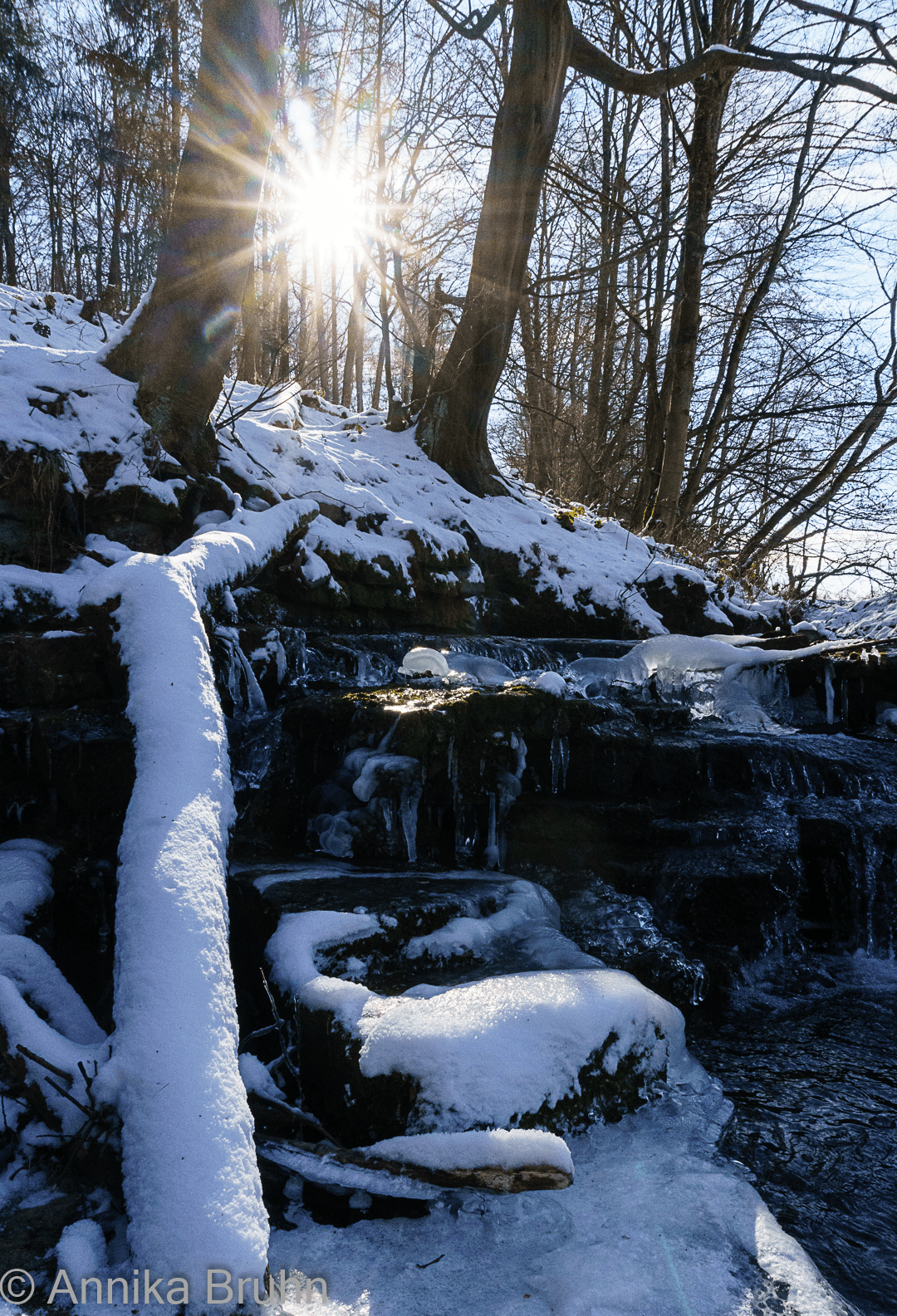 Sonnenstern mit Wasserfall